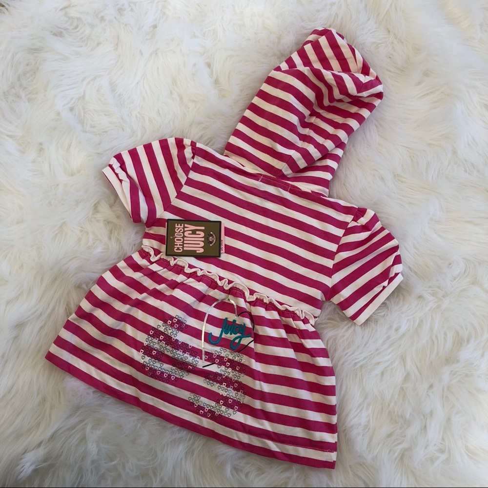 ❤️NWT❤️ JUICY COUTURE striped zip hoodie ~ 4 - Picture 6 of 6